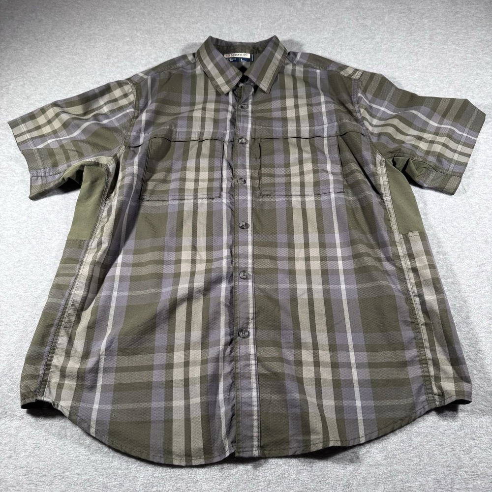 Magellan Outdoors Men's Shirt Classic Fit Button Up Collared Casual Large